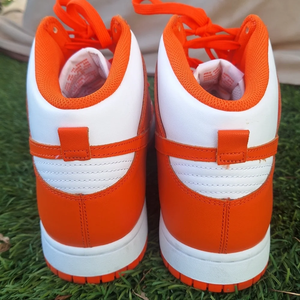 Nike Dunk Syracuse High Top 12 Men's Orange Blaze and White Sneakers DD1399-101 - Picture 4 of 14